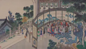 红楼梦场景精美工笔画