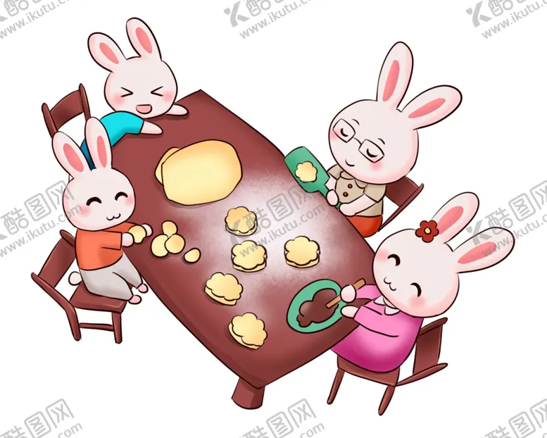 编号：25657601140902477758【酷图网】源文件下载-中秋插画   可爱卡通兔子  