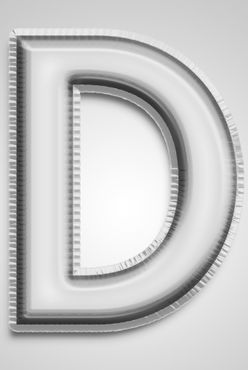 金属字母D