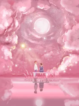梦幻插画星辰大海儿童壁纸卡通鲸鱼背景