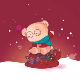 水彩卡通动物