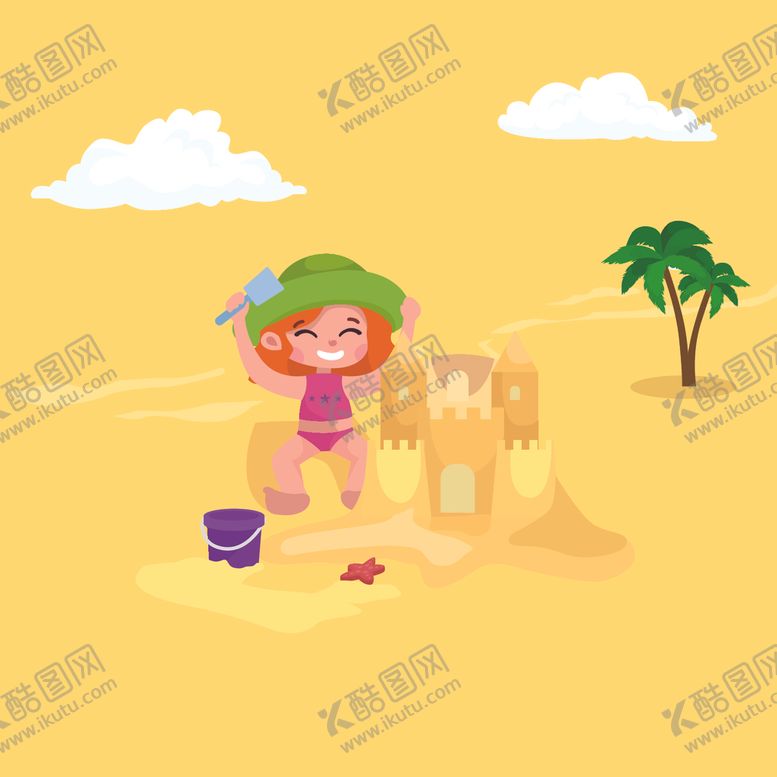 编号：73888705062125263409【酷图网】源文件下载-卡通沙滩