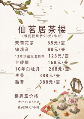 茶楼价格表