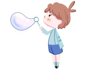 儿童节吹泡泡的小孩子