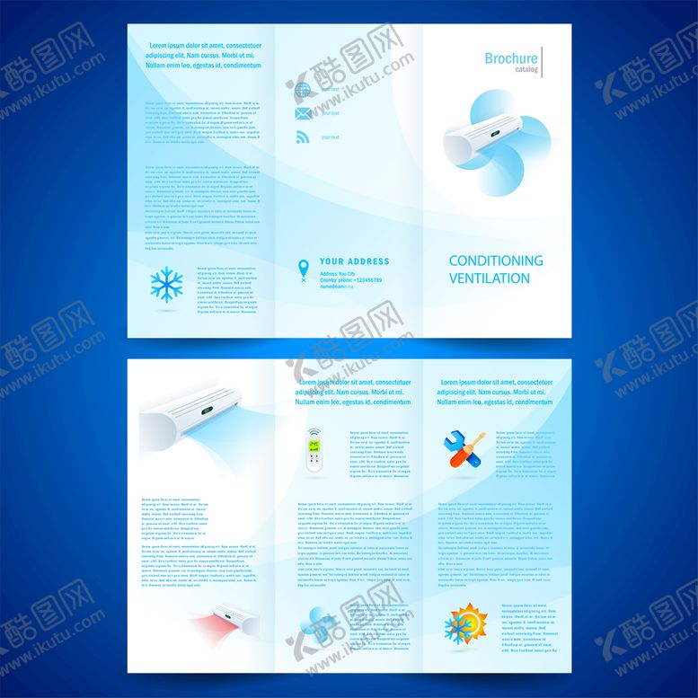 编号：06215409200541334789【酷图网】源文件下载-空调三折页