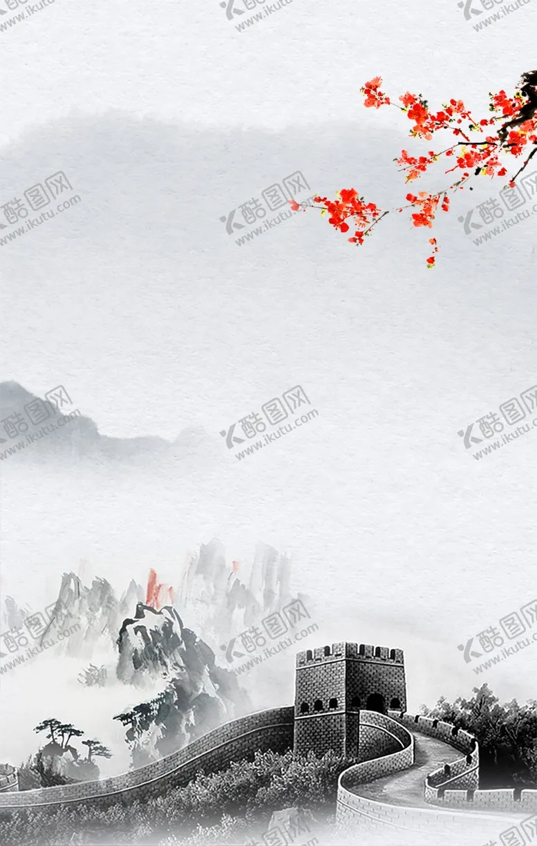 编号：49598505030319279761【酷图网】源文件下载-水墨风祖国山河背景