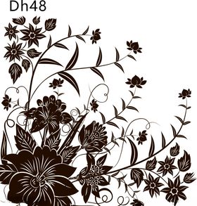 茂密花丛单花矢量图
