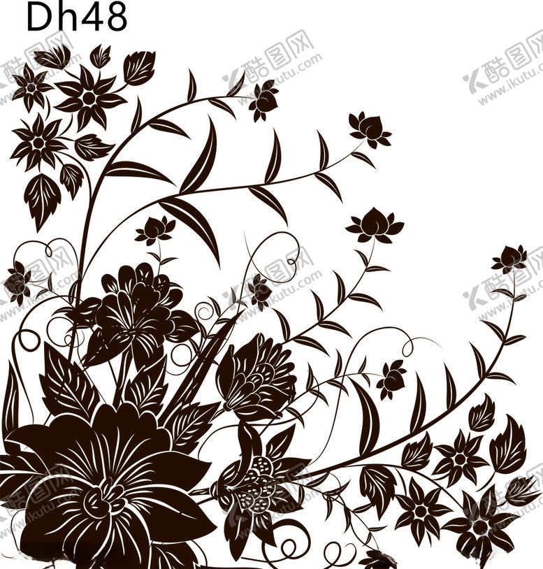 编号：17075109132209179994【酷图网】源文件下载-茂密花丛单花矢量图