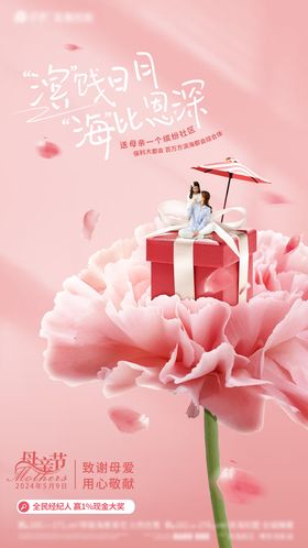 母亲节海报温馨房地产花卉公历日