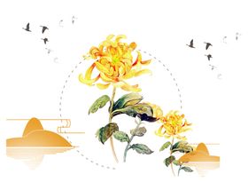 水墨菊花