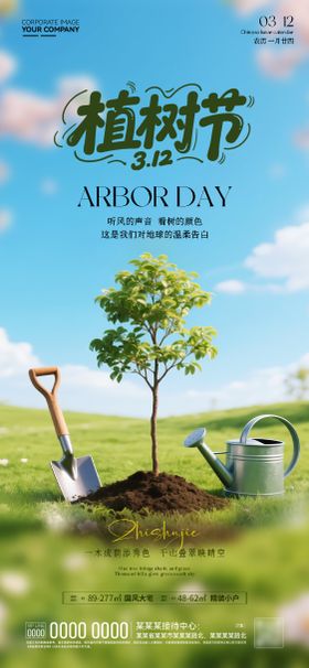 地产312植树节海报