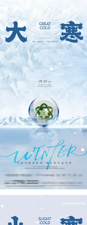 地产小寒大寒创意海报