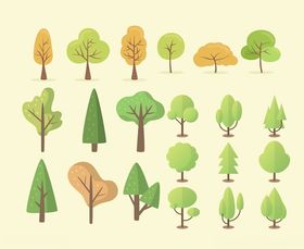多样树木插画