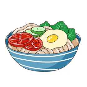卡通手绘美味冷面美食设计元素