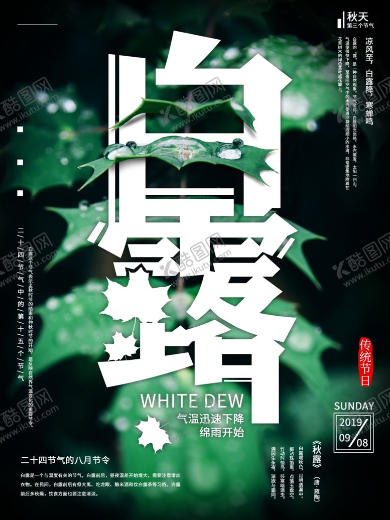 编号：43151104131722251002【酷图网】源文件下载-白露海报