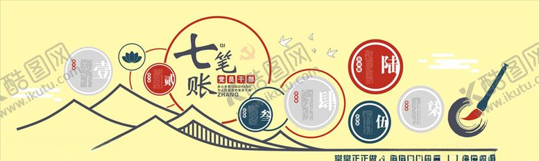 编号：44089910291312424665【酷图网】源文件下载-算好人生七笔账文化墙