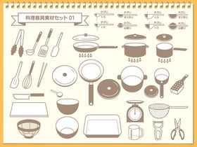 厨房用具矢量图标集合
