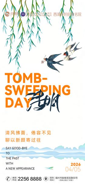 医美节气清明节海报