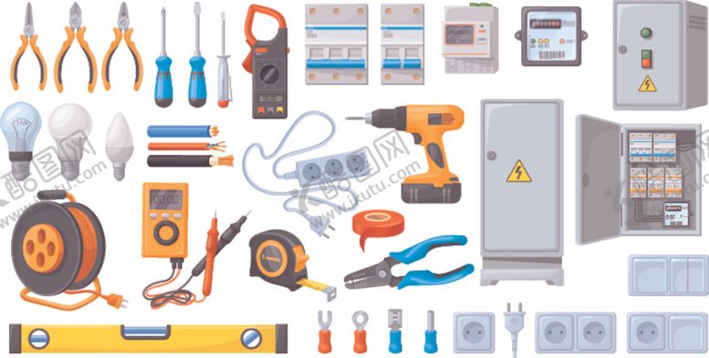 编号：95380804242036089435【酷图网】源文件下载-电工工具素材