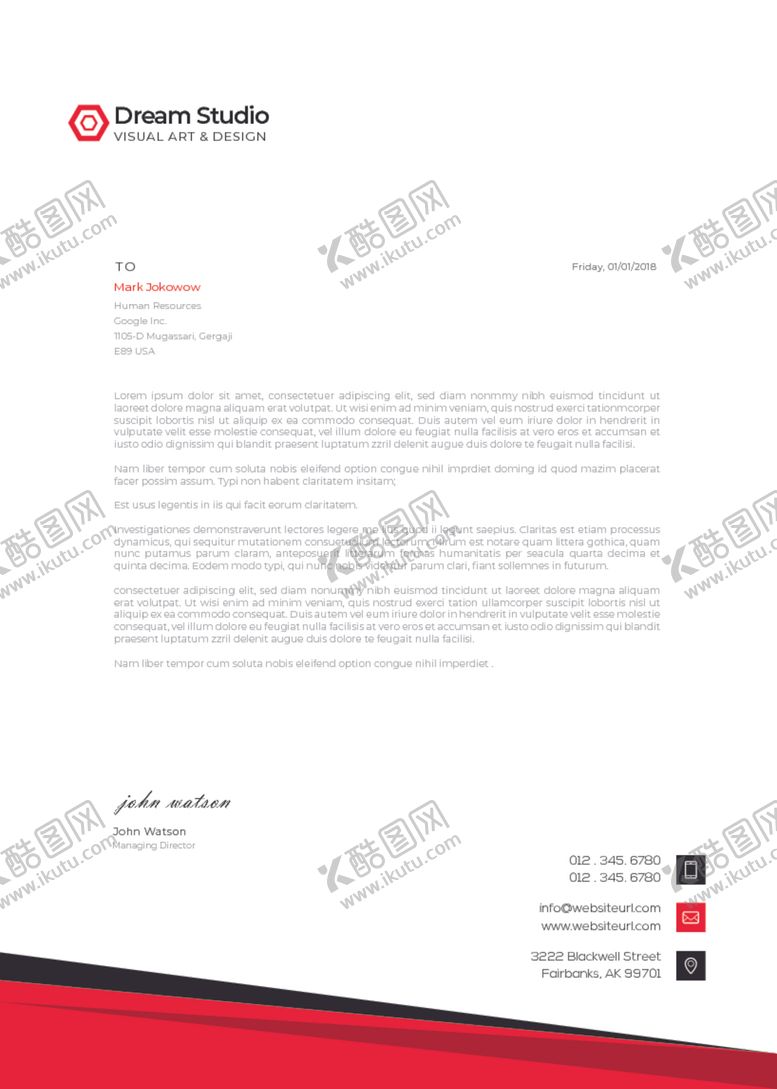 编号：24468709120043411893【酷图网】源文件下载-商务信笺模板