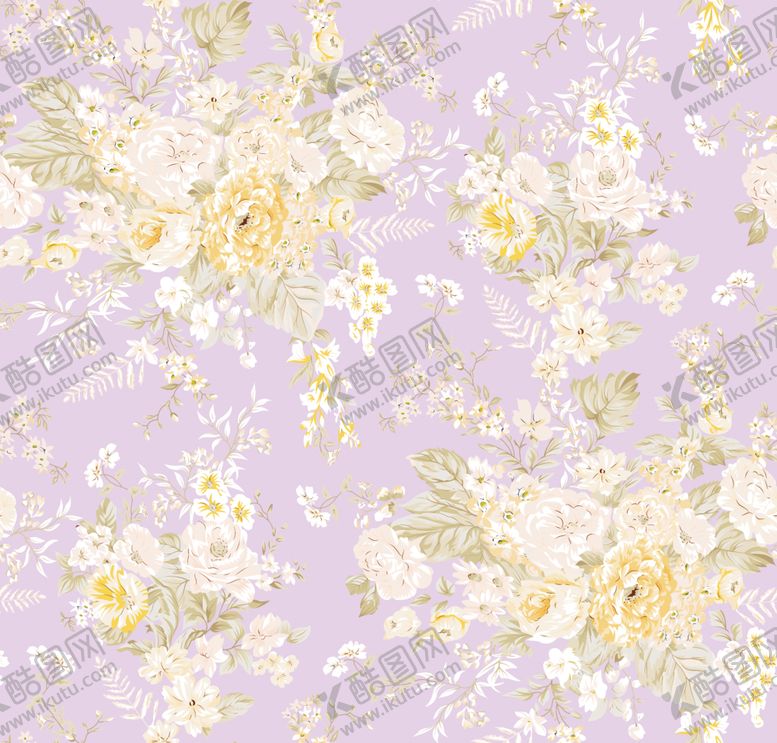 编号：95143104301818548890【酷图网】源文件下载-紫色花卉图案背景图