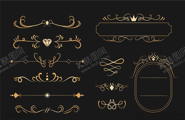 编号：90520909250419366342【酷图网】源文件下载-金色欧式花纹