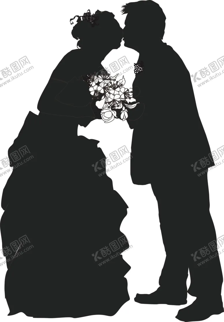 编号：87476106270624282603【酷图网】源文件下载-婚纱人物剪影