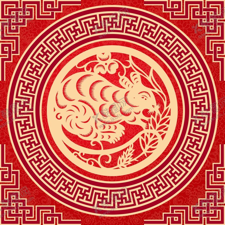 编号：55536610131944394981【酷图网】源文件下载-子鼠剪纸窗花