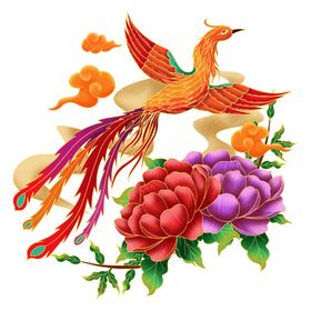 国潮凤凰插画