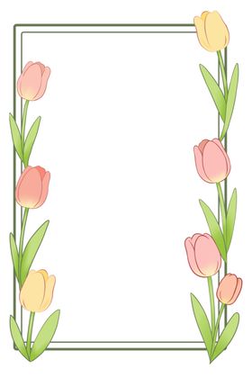 手绘郁金香花朵边框
