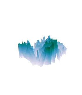 抽象山峰梦幻迷雾泼墨
