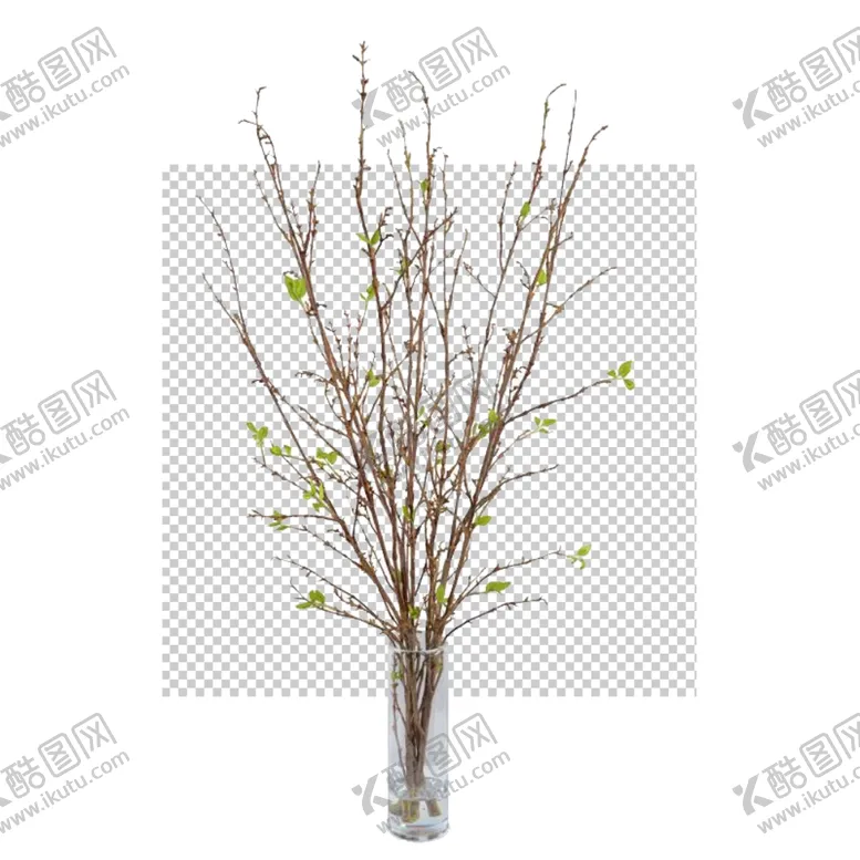 编号：80699403300524226338【酷图网】源文件下载-透明底花艺绿植摆件桌花