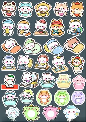 可爱小动物卡通表情包贴纸大集合