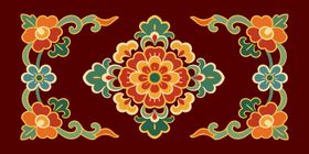 传统精美花卉刺绣图案