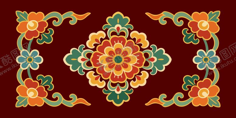 编号：42579004292034117019【酷图网】源文件下载-传统精美花卉刺绣图案