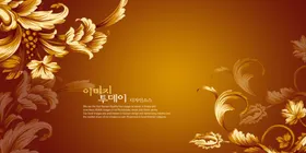 金色花卉背景装饰图案