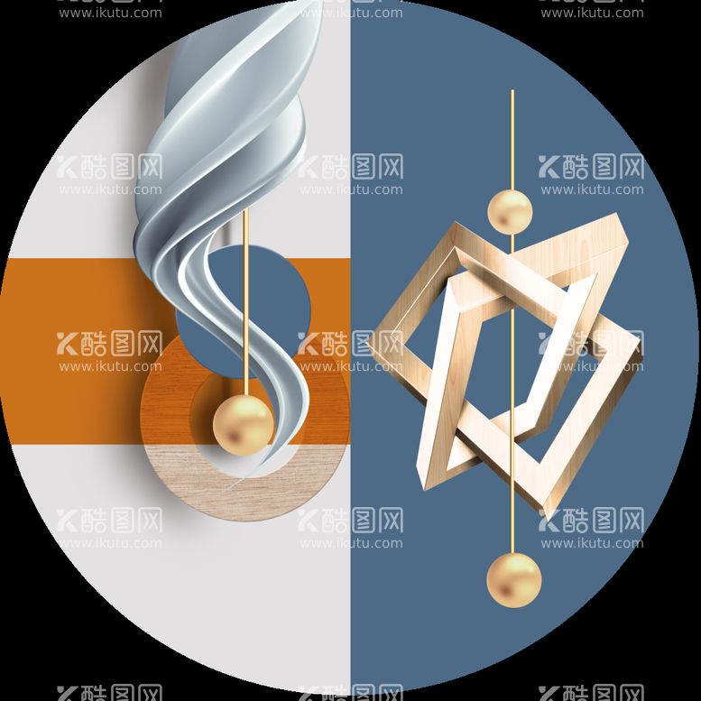 编号：30198209301849244130【酷图网】源文件下载-轻奢雕塑艺术挂画装饰画