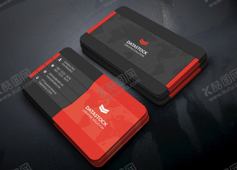 编号：53516409270056193180【酷图网】源文件下载-大气红黑名片