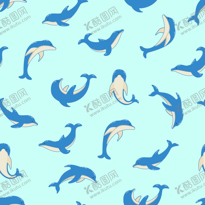 编号：46518909160201117528【酷图网】源文件下载-海豚图案循环墙纸