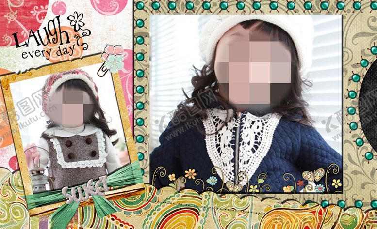 编号：17734609231953319620【酷图网】源文件下载-童年儿童周岁纪念相册PSD模板