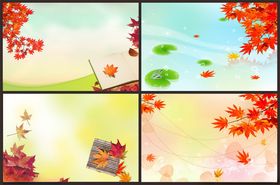 多彩秋季风景背景图