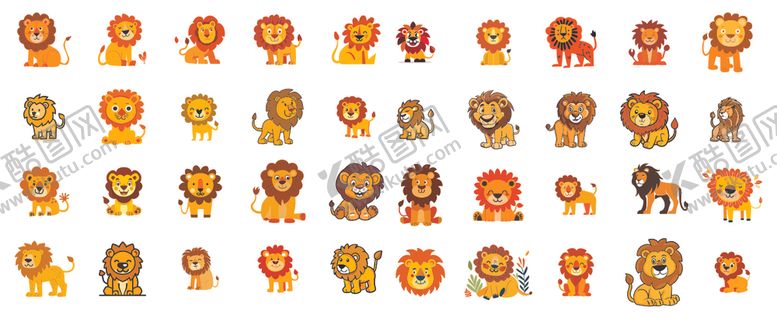 编号：28084204041253036936【酷图网】源文件下载-卡通狮子