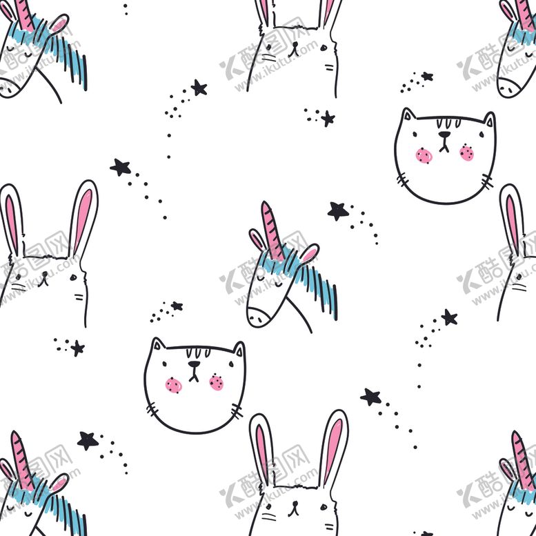 编号：44273409290817306532【酷图网】源文件下载-卡通印花图案