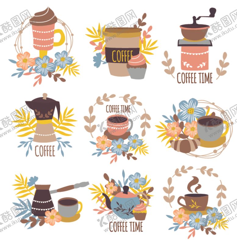 编号：86387104051831561555【酷图网】源文件下载-手绘咖啡图案