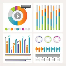 多样商务图表与数据元素