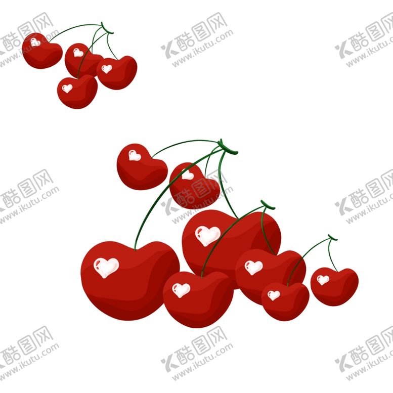 编号：68696005070715155379【酷图网】源文件下载-漂亮的樱桃手绘插画