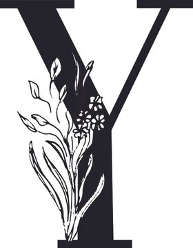 手绘花纹字母