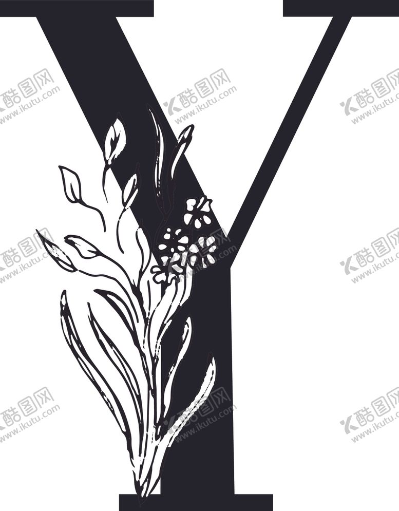 编号：40442409221032104237【酷图网】源文件下载-手绘花纹字母