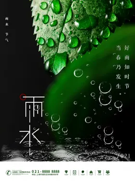 雨水海报清明高端节气稿微信转发