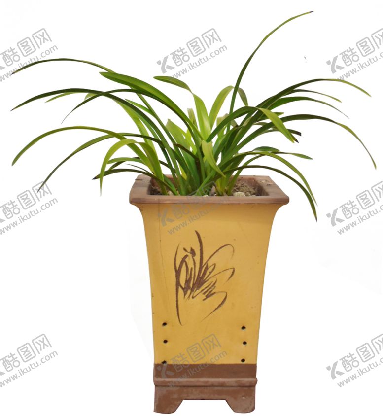编号：16974409271707324394【酷图网】源文件下载-兰花盆栽摆件绿植花瓶国古风